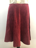 womens  winter  vintage  Urban Village Vintage  urban village  Suede  Skirts  skirt  retro  Red  press stud fastening  MOD  Mini Skirt  knee length  autumnal  autumn  A-Line  70s  70  1970s  12