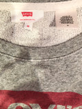 Mens Levis Sweater Grey with Red Printed Logo Design - Size M