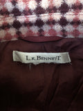 Womens L.K. Bennett Purple & Pink Patterned Coat - Size 12 - Urban Village Vintage