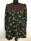 1960s Floral Print Mini Smock Dress by Jonathan of Dublin - Size UK 12