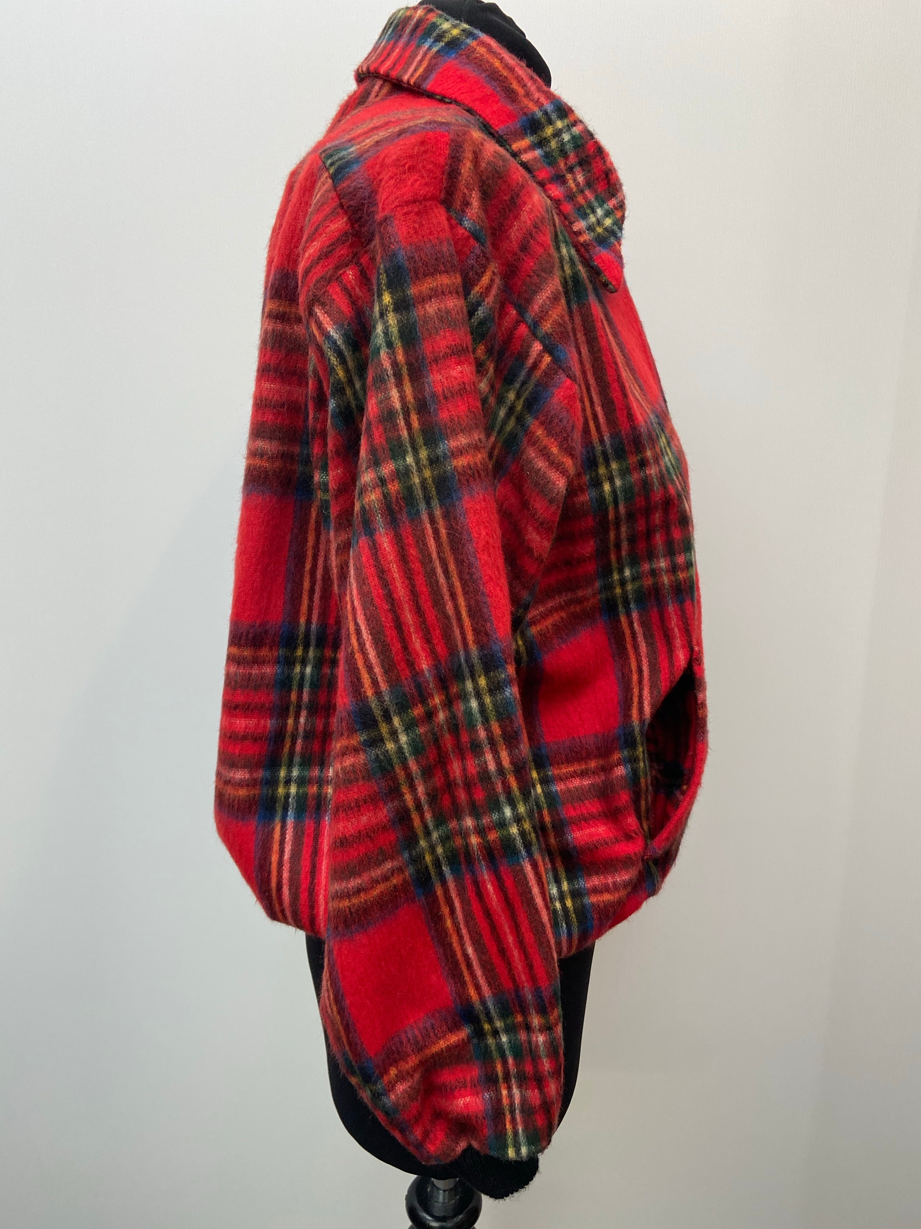 70s Does 50s Tartan Plaid Cropped Jacket by Gay Girl Size 10-12