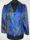 Vintage 1960s Lightweight Psychedelic Floral Print Blazer Jacket - Size UK 10