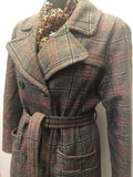 70s  1970s  check coat  double breasted coat  womens coat  coat  womens jacket  womens  vintage  Red  jacket  Grey  checked  check  blazer jacket  blazer  belted blazer  14 Urban Village Vintage