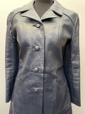 womens jacket  womens coat  womens  vintage  Urban Village Vintage  silk  retro  Navy Jacket  Navy  MOD  mens  lining  leather stitch  Leather Jacket  Leather  Jacket  button down  button  blue  70s  70  1970s  10
