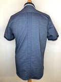 vintage  Urban Village Vintage  short sleeved  Shirt  MOD  mens  M  Gingham  Fred Perry  fred  embroidered logo  Embroidered  blue