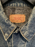 Vintage 90's 1990's Levis Blanket Lined Denim Trucker Jean Jacket Blue XL 46 Mens Clothing