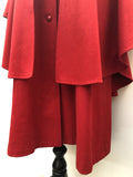 Womens 1960s Vintage Cape Coat Red Size 14 60s long coat Urban Village Vintage Clothing