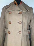 womens  vintage  two piece  top  suit  set  mod  Jacket  Hilary Model  double breasted  coat  brown  beige  60s  1960s  12  10-12  10