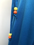 womens  vintage  Urban Village Vintage  sleevless  maxi dress  maxi  glitter  dress  blue  bead strap  70s  1970s  10