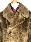 Winter Jacket  Winter Coat  winter  vintage  Urban Village Vintage  urban village  teddy  Mens jacket  mens coat  mens  long length coat  long length  L  Jacket  faux sheepskin  brown  70s  1970s