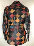 womens  vintage  Urban Village Vintage  mod  Leather  jacket  fitted  dagger collar  brown  black  60s  1960s  10