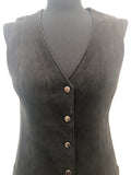 womens jacket  womens coat  womens  waistcoat  vintage  vest  Urban Village Vintage  summer  Suede Jacket  Suede  press stud fastening  Jacket  decorative buttons  dark brown  brown  8  70  1970s