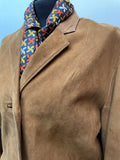 womens  vintage  Urban Village Vintage  tan  Suede Jacket  Suede  retro  overcoat  MOD  light brown  Jacket  brown  60s  1960s  14