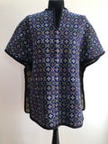 1960s Reversible Welsh Wool Tapestry Tunic Poncho - Size S