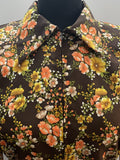 womens  vintage  Urban Village Vintage  short dress  scooter dress  scooter  pointed collar  modette  MOD  mini dress  long sleeved  long sleeve  floral print  floral  dress  dolly dress  dolly  ditsy  dagger collar  collar  brown  autumn  60s  1960s  12  10-12  10