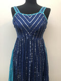womens  vintage  v-neck  Urban Village Vintage  stripe dress  silver stripe  metallic stripe  metallic  Jasmine  dress  chevron stripe  blue  bandeau dress  8  70s  1970s