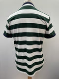 white  vintage  Urban Village Vintage  urban village  top  tee  t shirt  summer top  summer  stripey  Stripes  striped  stripe lining  stripe  retro  MOD  mens  Logo design  logo  Green  Fred Perry  embroidered logo  Cotton