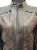 womens jacket  womens coat  womens  vintage  Urban Village Vintage  patterned  patchwork  Leather Jacket  Leather Coat  Leather  Jacket  cropped  8-10  8  70s  1970s