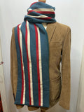 wool  winter  white  vintage  Urban Village Vintage  urban village  stripey  Stripes  striped  stripe  scarf  reversible  Red  neck scarf  MOD  mens  m  college scarf  blue  60s  1960s  100% Wool