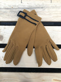 womens accessories  womens  vintage  Urban Village Vintage  tight fitting  ribbed design  gloves  brown  black buckle  60s  1960s