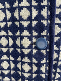 Woolshire  wool coat  Wool Blend  wool  womens coat  womens  white  Welsh Woollens  Welsh Woolens  welsh wool  vintage  Urban Village Vintage  urban village  pure wool  pockets  pocket  patterned  pattern  long sleeve  button front  button  blue  60s  1960s