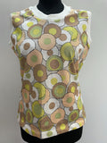 1960s Patterned Sleeveless Top - Size 14
