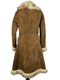 UK  style  fashion  ladies  clothing  clothes  womens coat  womens  vintage  Urban Village Vintage  suede coat  Suede and Leathercraft  sheepskin lining  Sheepskin  Rare  long length coat  long length  Jacket  coat  brown  afghan  70s  70  1970s  8