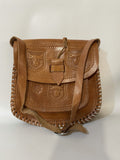 woodstock  womens bag  womens  vintage  Urban Village Vintage  toro  tooled  tan  spanish  Shoulder bag  shoulder  One Size  leather etched  Leather  hippy  hippie  hand bag  festival  embossed  bull design  brown  bag  accessories  70s style  70s  1970s