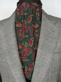 Vintage 1960s Paisley Print Cravat in Green by Tootal - One Size