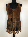 womens  western  waistcoat  vintage  vest  Suede Jacket  suede fringing  Suede  Jacket  hippie  fringing  festival  brown  boho  bohemian  60s  1960s  12