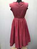 womens  white  vintage  Urban Village Vintage  short sleeved  roll neck  pink  dress  50s  1950s