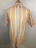 1970s Striped Short Sleeved Shirt - Size L
