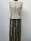 womens  vintage  Urban Village Vintage  urban village  summer dress  summer  skirt  shoulder straps  retro  One Size  maxi skirt  full skirt  free size  floral print  floral  elasticated  cheese cloth  brown  70s  1970s  10