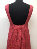 womens  vintage  Urban Village Vintage  train  square neck  sleeveless  pink  metallic  maxi dress  low back design  long dress  embroidery detail  Embroidered  dress  Blanes  60s  1960s  12