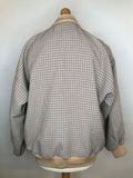 womens  vintage  MOD  mens  lightweight jacket  lightweight  L  check  brown  bomber style  bomber jacket  beige  70s  1970s