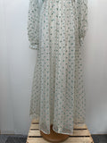 zip back  zip  womens  vintage  Urban Village Vintage  urban village  sheer  semi sheer  Polka Dot  maxi dress  maxi  long sleeve  Green  dress  balloon sleeves  balloon sleeve  balloon  70s  10