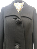 womens  winter coat  vintage  Urban Village Vintage  urban village  Maxane Model  made in england  long sleeve  Jacket  fabric button  deadstock  collar  coat  button down  button  blue  big collar  big button  60s  1960s  16