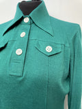 vintage  Urban Village Vintage  urban village  Three Button  polo top  polo  MOD  mens  Long sleeved top  long sleeve  dagger collar  Cotton  collar  button down  button  big collar  70s  70  3 button  1970s