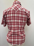 vintage  Urban Village Vintage  urban village  short sleeved  short sleeve  Shirt  Red  press stud fastening  press stud  mens  M  jingler  dagger collar  dagger  collar  chest pockets  check  70s  1970s  1960s