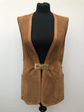 1970s Suede Buckle Waistcoat - Size 10
