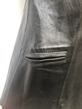 womens  waistcoat  vintage  vest  Urban Village Vintage  urban village  press stud fastening  pockets  Northampton Leather Co  Leather  fitted  Black Leather  black  70s  1970s  10