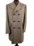 Mens Aquascutum Double Breasted Coat in Light Brown - Size L