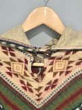 Womens South American Hooded Poncho Navajo 60s / 70s Style - Size Small - Urban Village Vintage