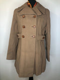 womens  vintage  two piece  top  suit  set  mod  Jacket  Hilary Model  double breasted  coat  brown  beige  60s  1960s  12  10-12  10