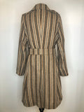10  womens  Winter Coat  vintage  Urban Village Vintage  urban village  striped  pockets  long sleeve  hippy  DAKS  coat  button front  brown  70s  1970s