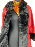 womens  winter warmer  Winter Coat  winter  vintage fur  vintage  UK  twist lock  style  red leather  red  real fur  long coat  Leather Coat  Leather  ladies  fur trims  festive  fashion  Coney Fur  coat  clothing  clothes  christmassy  christmas  black coney fur  autumnal  autumn  70s  1970s  10