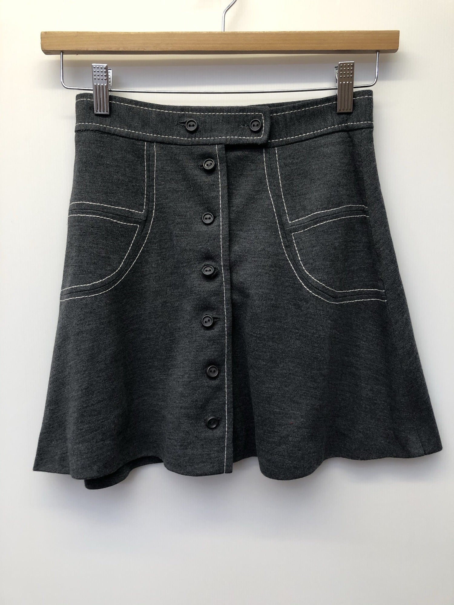 1970s button deals front skirt