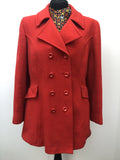 Wool  womens  winter coat  West of England  vintage  Urban Village Vintage  Red  coat  70s  1970s  14