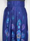 womens  vintage  Urban Village Vintage  urban village  summer  skirt  retro  purple  pleated waist  maxi skirt  hippie  floral print  floral  boho  blue  70s  1970s  10