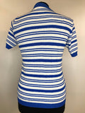 womens top  womens  white  vintage  Urban Village Vintage  urban village  tops  top  light knitwear  knitwear  high neck  decorative buttons  blue  70s  70  1970s  10